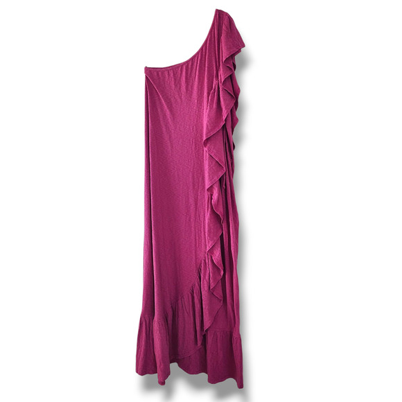 Free people beach Elisa Maxi Dress Dahlia Mauve NWT S oversized relaxed cotton - Picture 3 of 11